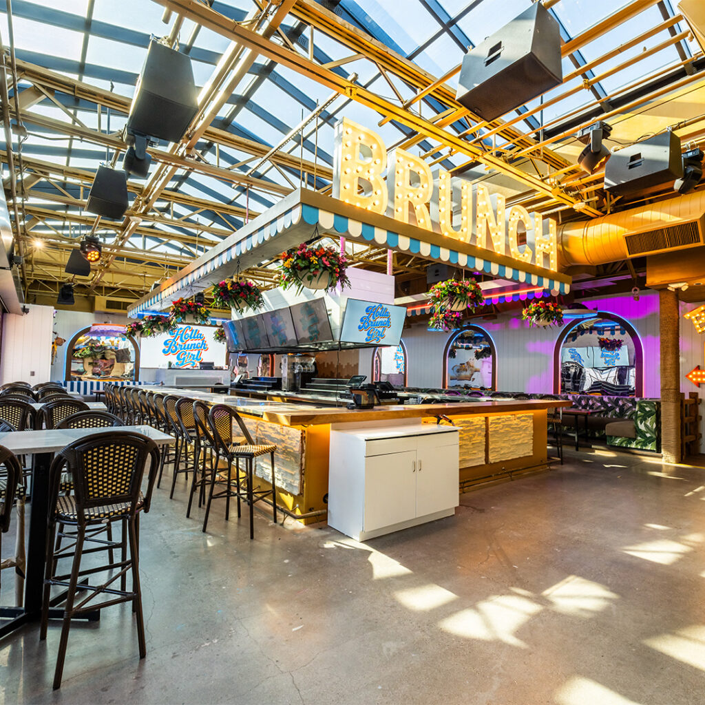Main Bar and Large, illuminated Brunch Sign